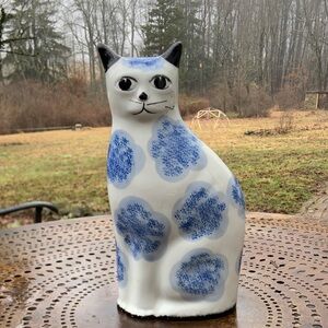Vtg Flambro Ceramic Flat Cat Figure